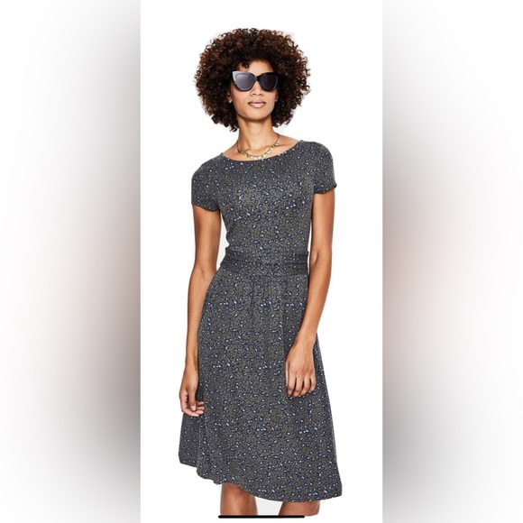 Boden Dresses & Skirts - Boden Amelie Jersey Waistline Ruching Green Print Above Knee Dress Size 6 $85